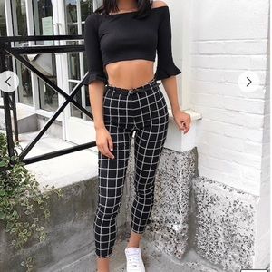 Forever 21 Grid Print Ankle Pants